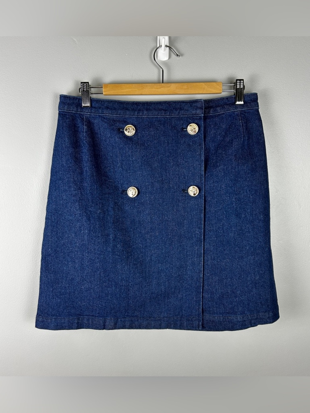 ANN TAYLOR NWOT Nautical Denim Skirt‎ 8 Indigo Navy Marina Yacht Summer Beach